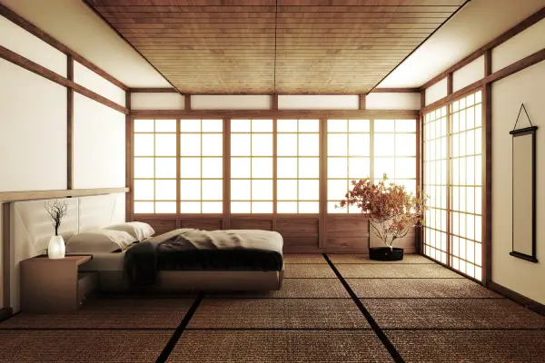 bois dans une chambre style japonais